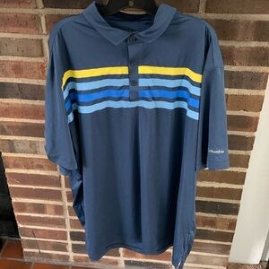 Mens Columbia Golf Polo Shirt, Blue, 2XL